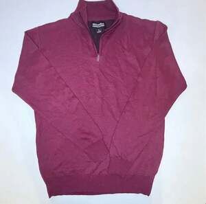 Mountain Expeditions Men's Burgundy Quarter Zip Pullover Sweater